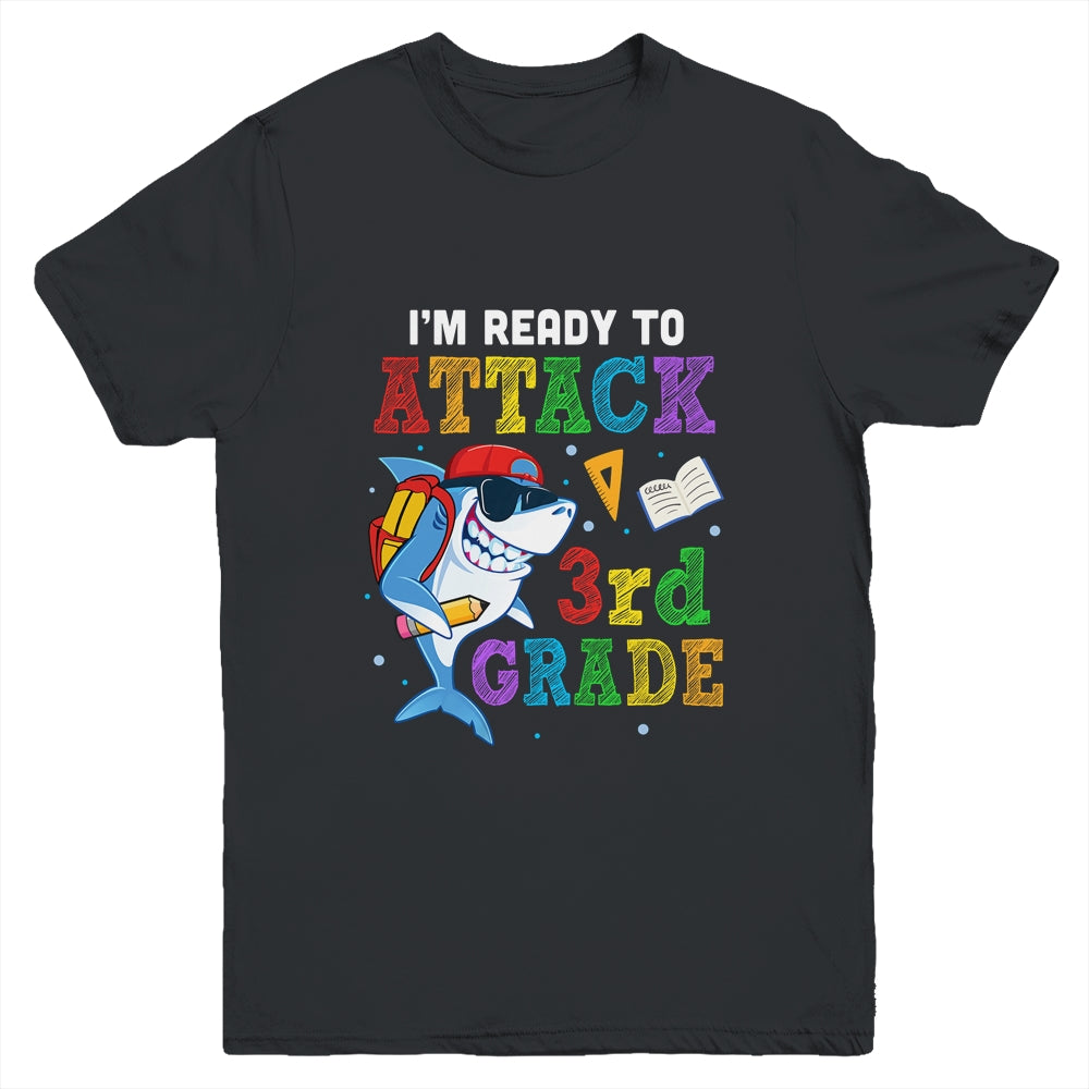 Ready To Attack 3rd Grade Shark Back To School Youth Shirt | siriusteestore