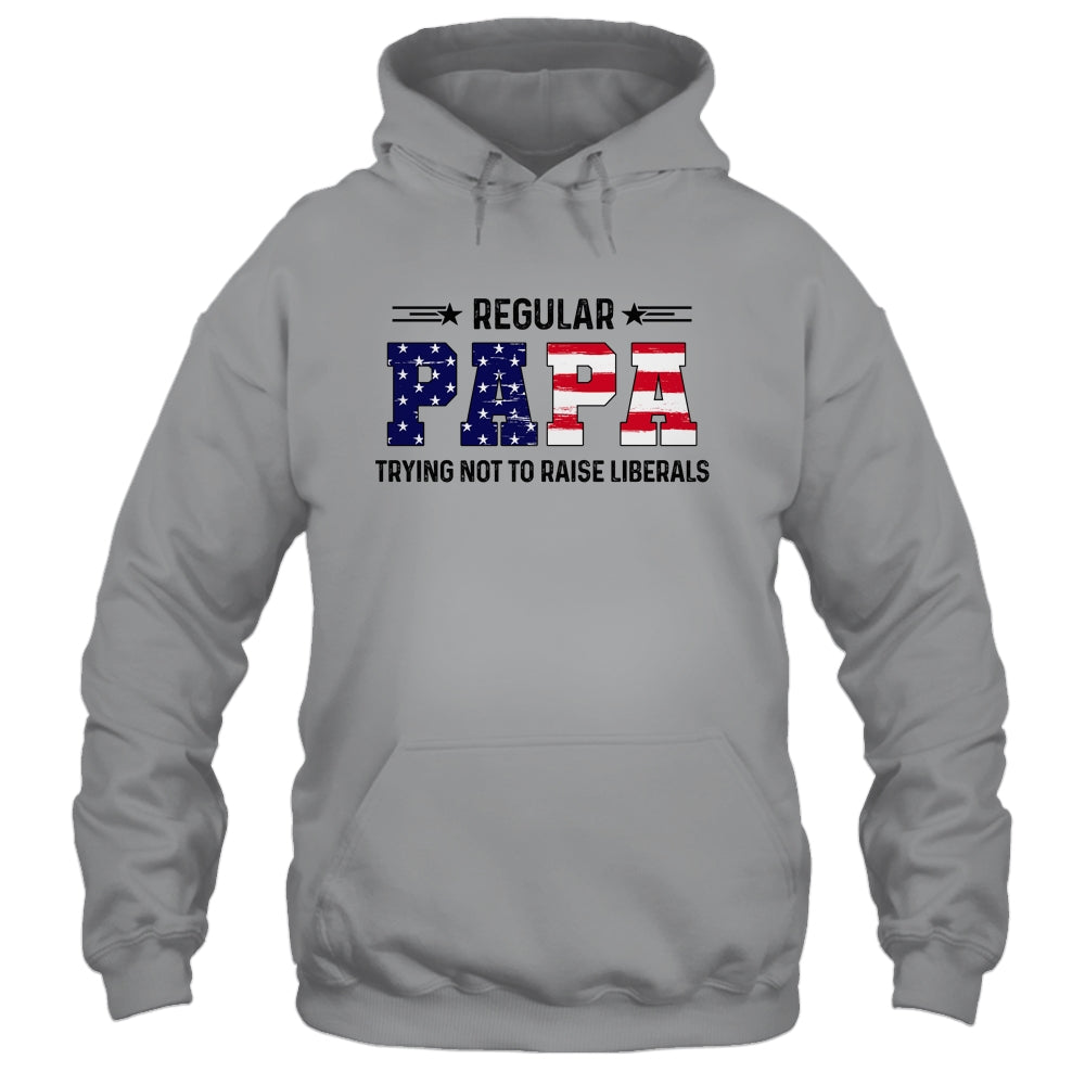 Regular Papa Trying Not To Raise Liberal American USA Flag Shirt & Hoodie | siriusteestore