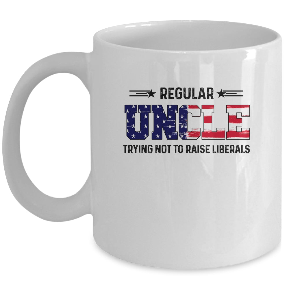 Regular Uncle Trying Not To Raise Liberal American USA Flag Mug | siriusteestore