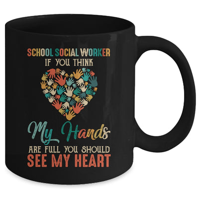 School Social Worker Appreciation Retro Sunset Teacher Women Mug | siriusteestore
