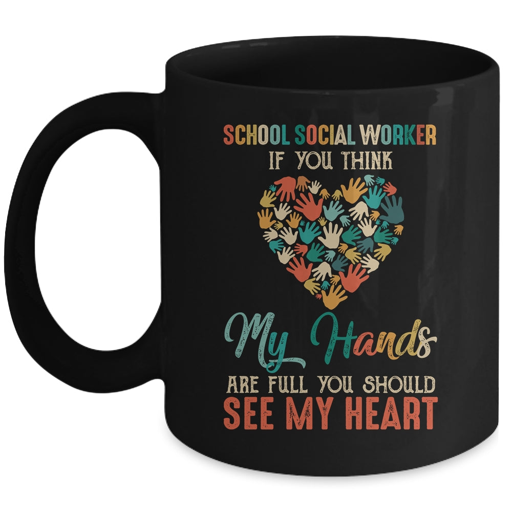 School Social Worker Appreciation Retro Sunset Teacher Women Mug | siriusteestore