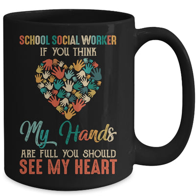 School Social Worker Appreciation Retro Sunset Teacher Women Mug | siriusteestore