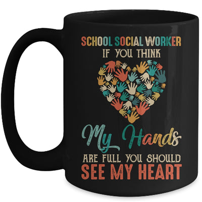 School Social Worker Appreciation Retro Sunset Teacher Women Mug | siriusteestore