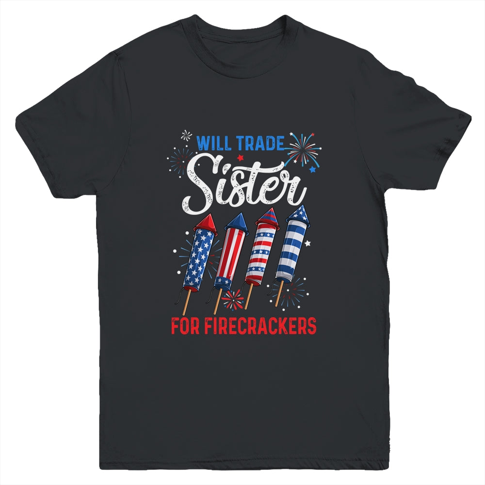 Trade Sister For Firecrackers Funny Boys 4th Of July Youth Shirt | siriusteestore
