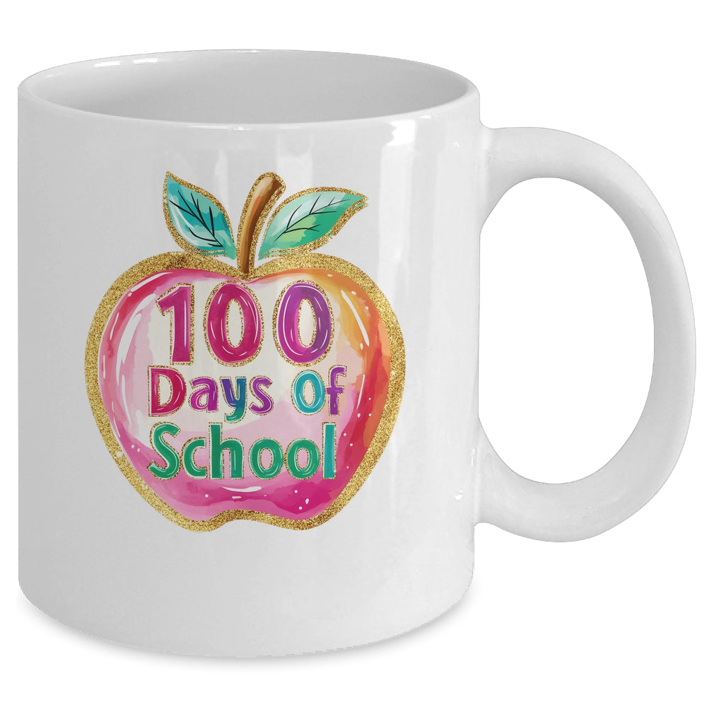 100 Day Of School Brushstroke Cute Teacher Life Mug | siriusteestore