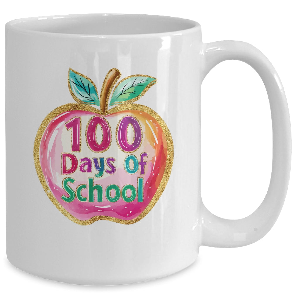 100 Day Of School Brushstroke Cute Teacher Life Mug | siriusteestore