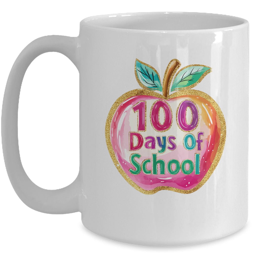 100 Day Of School Brushstroke Cute Teacher Life Mug | siriusteestore