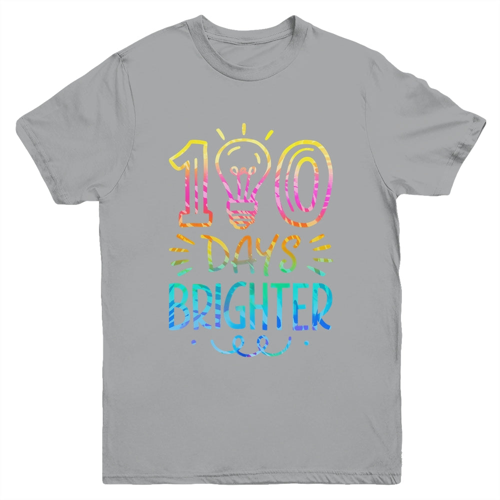 100 Days Brighter Student Happy 100th Day Of School Tie Dye Youth Shirt | siriusteestore