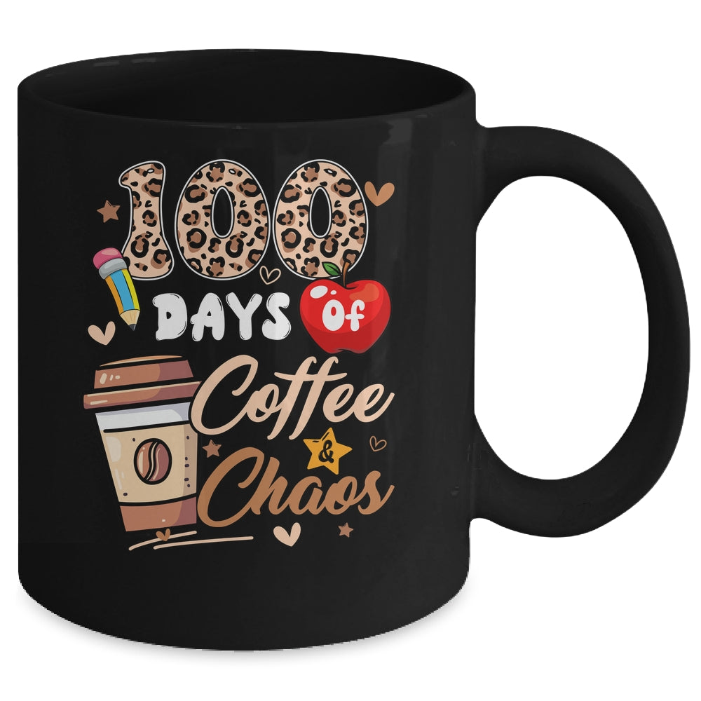 100 Days Of Coffee And Chaos 100 Days Student Teacher Mug | siriusteestore