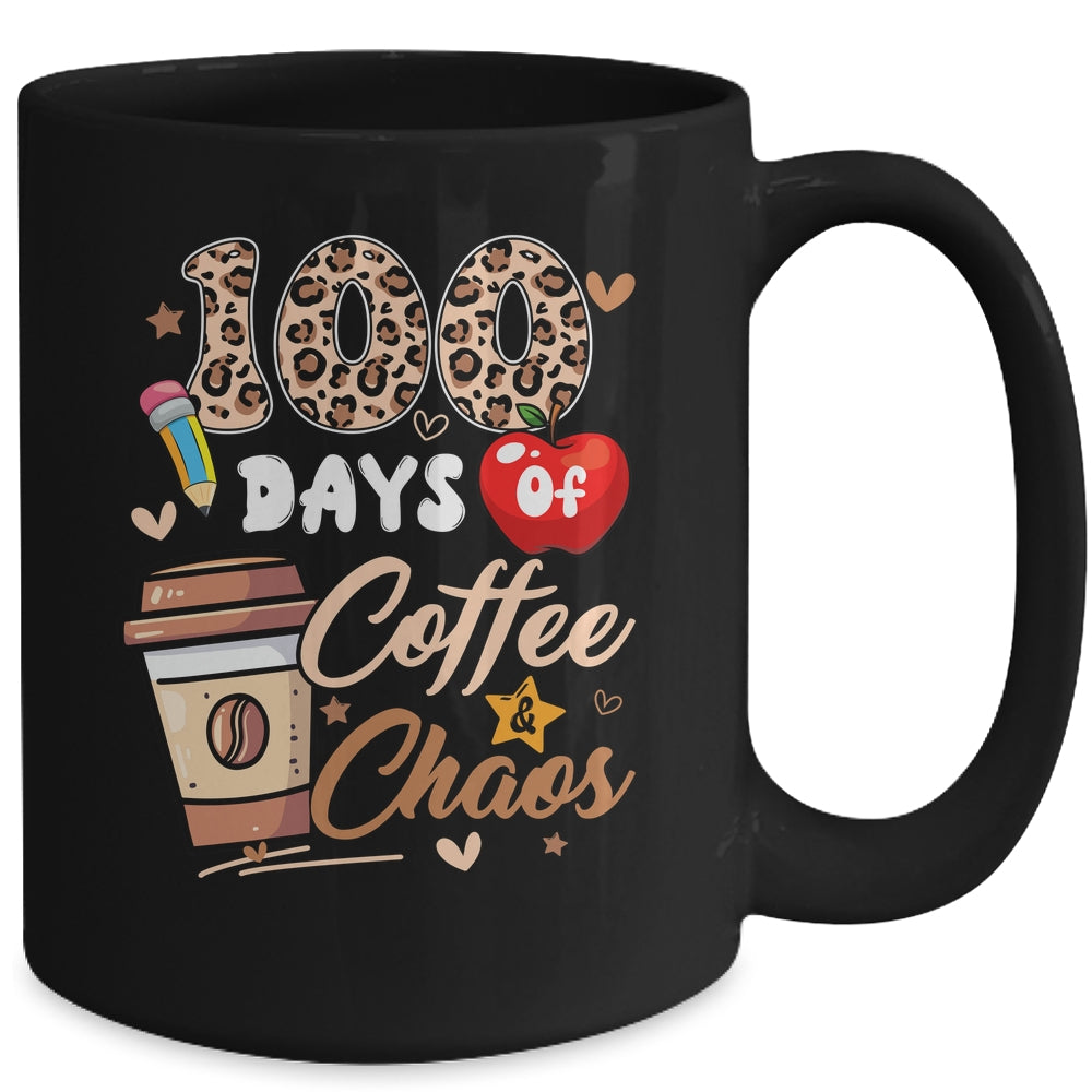 100 Days Of Coffee And Chaos 100 Days Student Teacher Mug | siriusteestore