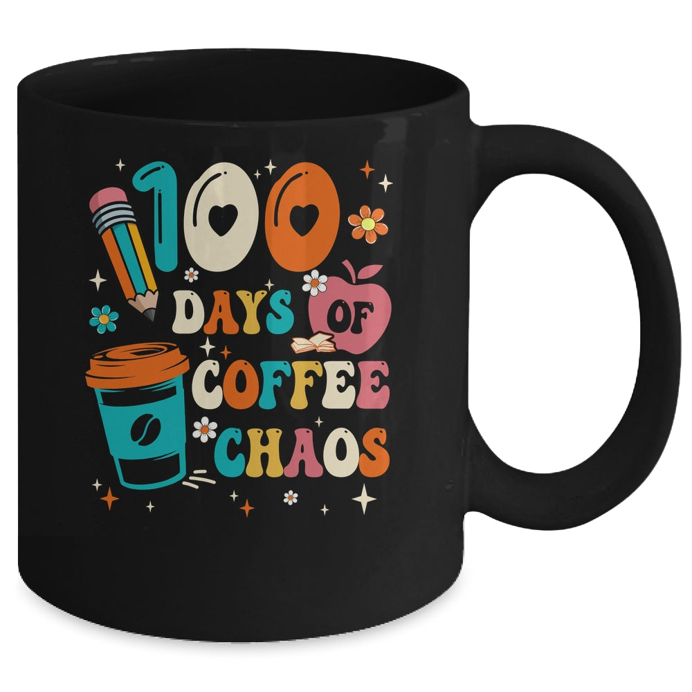 100 Days Of Coffee And Chaos 100th Day Of School Teacher Mug | siriusteestore