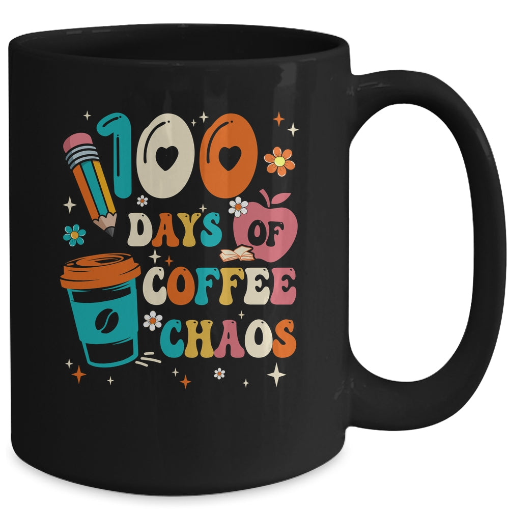 100 Days Of Coffee And Chaos 100th Day Of School Teacher Mug | siriusteestore