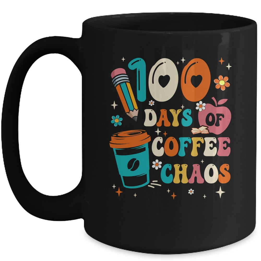 100 Days Of Coffee And Chaos 100th Day Of School Teacher Mug | siriusteestore