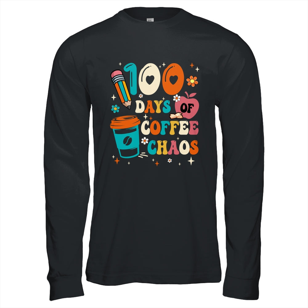 100 Days Of Coffee And Chaos 100th Day Of School Teacher Shirt & Hoodie | siriusteestore