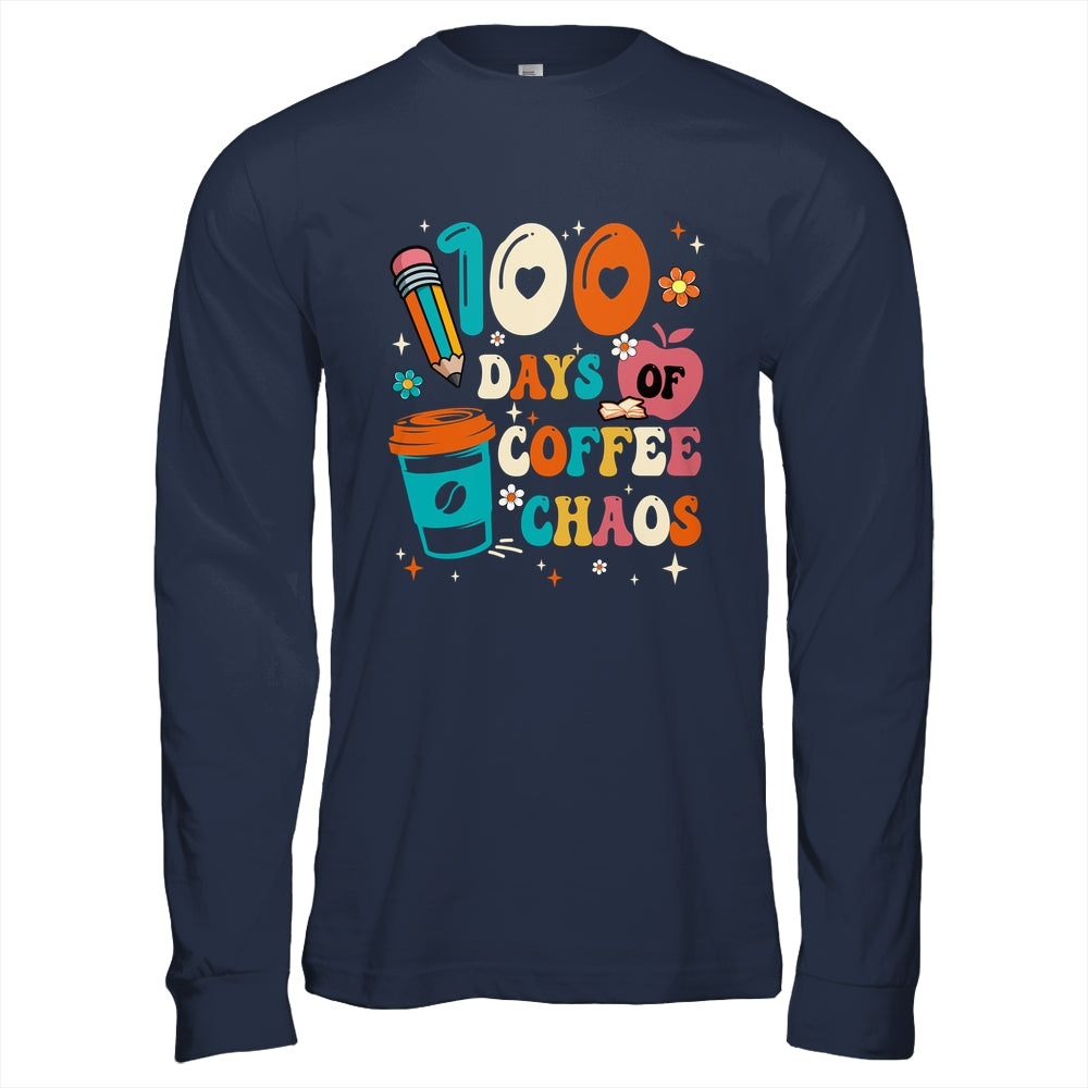 100 Days Of Coffee And Chaos 100th Day Of School Teacher Shirt & Hoodie | siriusteestore
