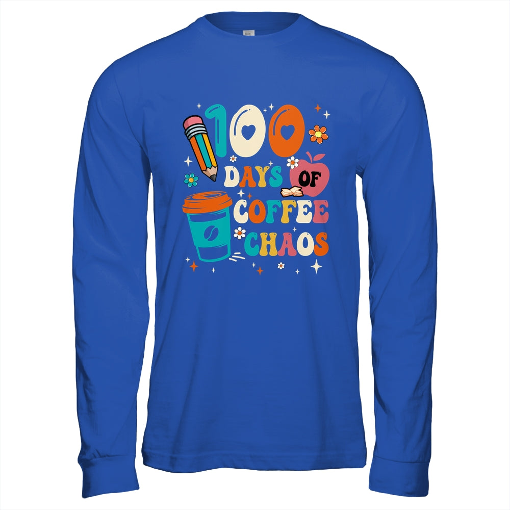 100 Days Of Coffee And Chaos 100th Day Of School Teacher Shirt & Hoodie | siriusteestore