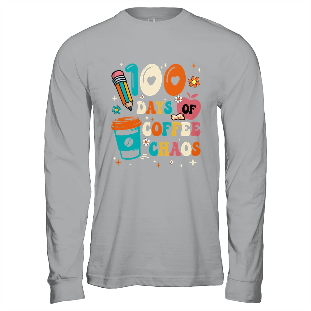 100 Days Of Coffee And Chaos 100th Day Of School Teacher Shirt & Hoodie | siriusteestore