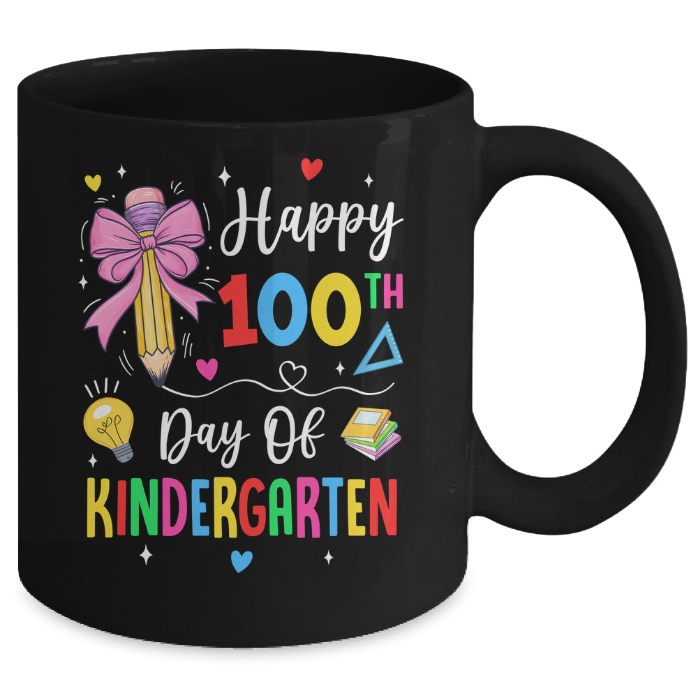 100 Days Of Kindergarten Happy 100th Day Of School Teachers Mug | siriusteestore