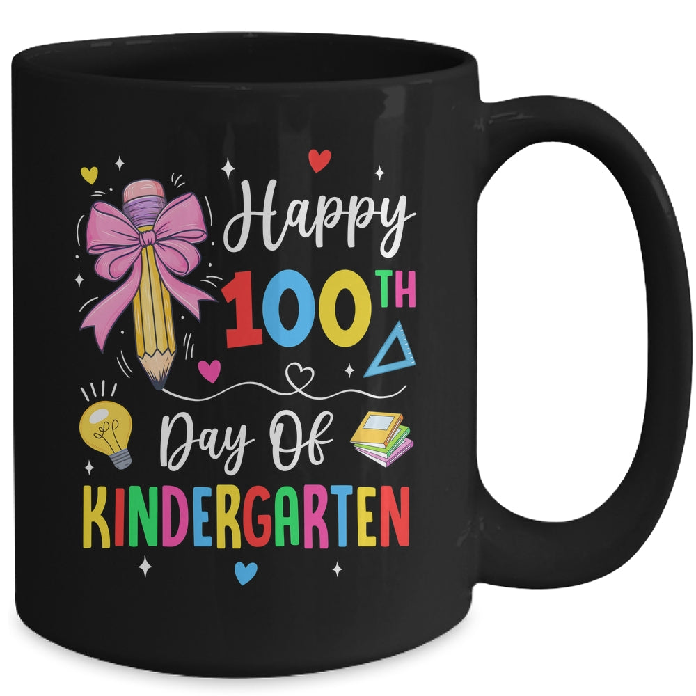 100 Days Of Kindergarten Happy 100th Day Of School Teachers Mug | siriusteestore