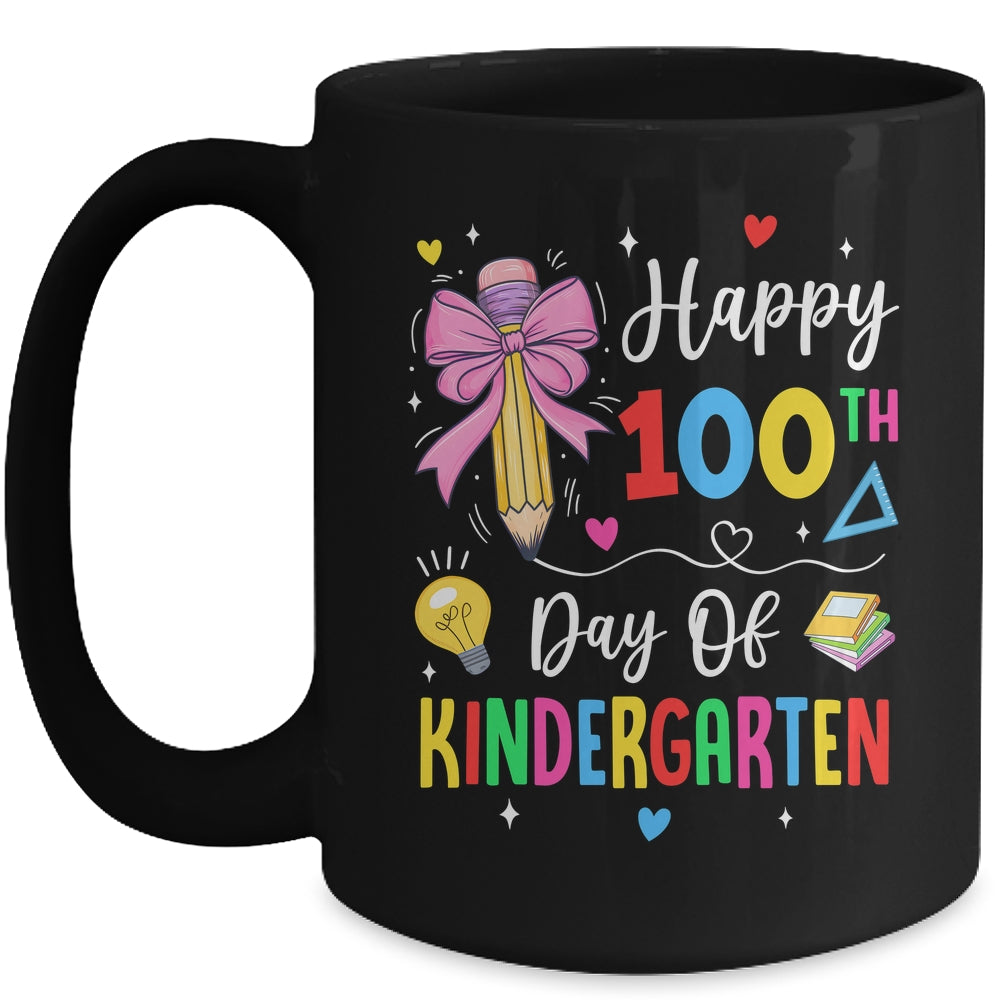 100 Days Of Kindergarten Happy 100th Day Of School Teachers Mug | siriusteestore