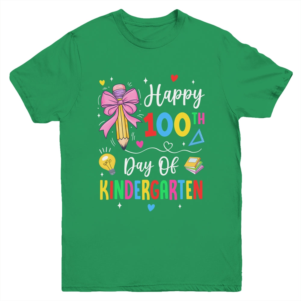 100 Days Of Kindergarten Happy 100th Day Of School Teachers Youth Shirt | siriusteestore