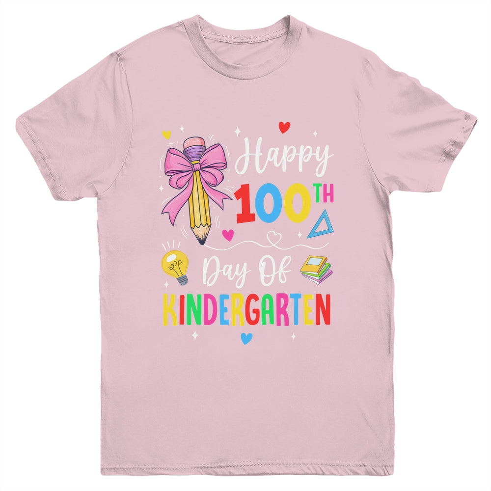 100 Days Of Kindergarten Happy 100th Day Of School Teachers Youth Shirt | siriusteestore