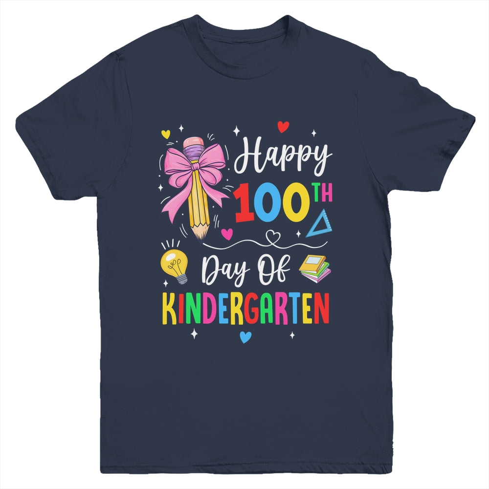 100 Days Of Kindergarten Happy 100th Day Of School Teachers Youth Shirt | siriusteestore