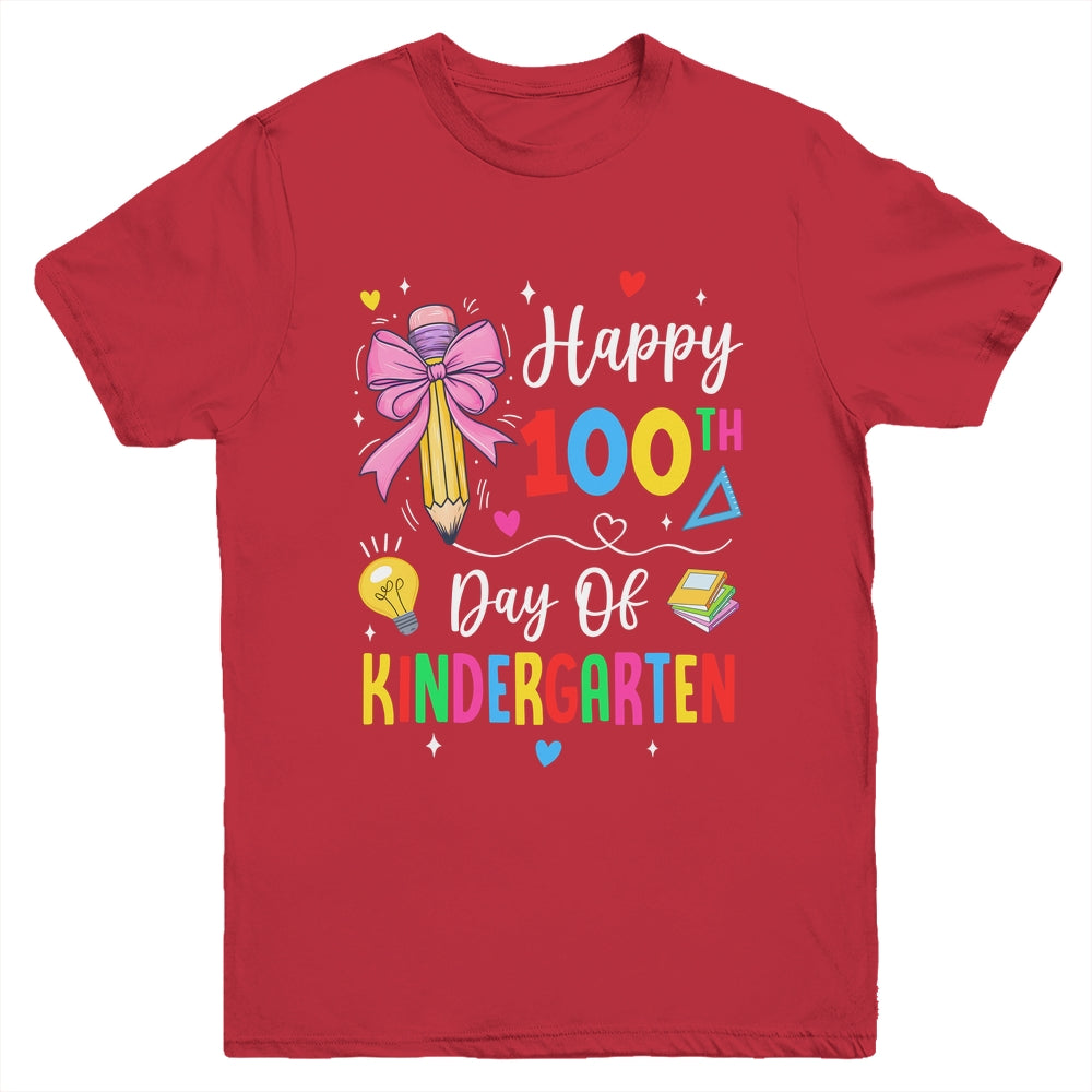 100 Days Of Kindergarten Happy 100th Day Of School Teachers Youth Shirt | siriusteestore