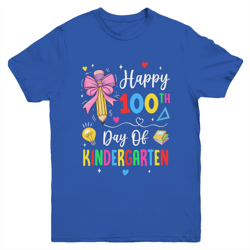 100 Days Of Kindergarten Happy 100th Day Of School Teachers Youth Shirt | siriusteestore