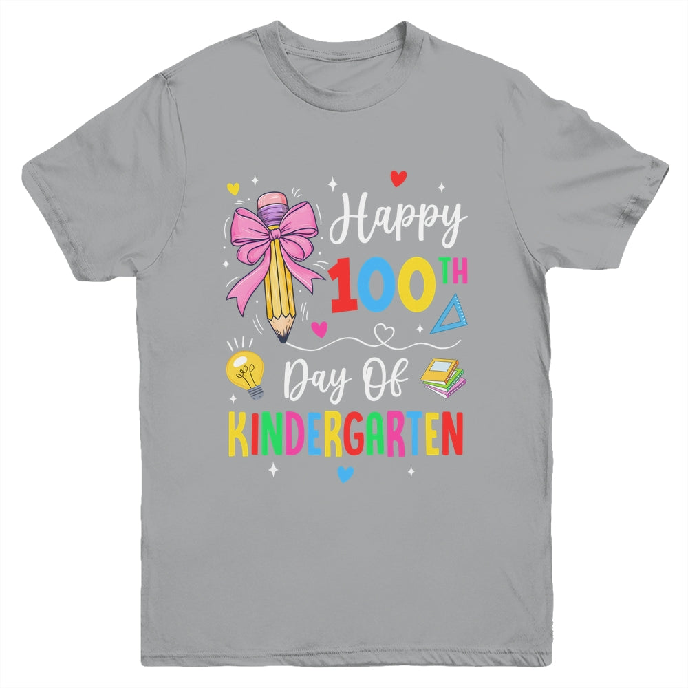 100 Days Of Kindergarten Happy 100th Day Of School Teachers Youth Shirt | siriusteestore