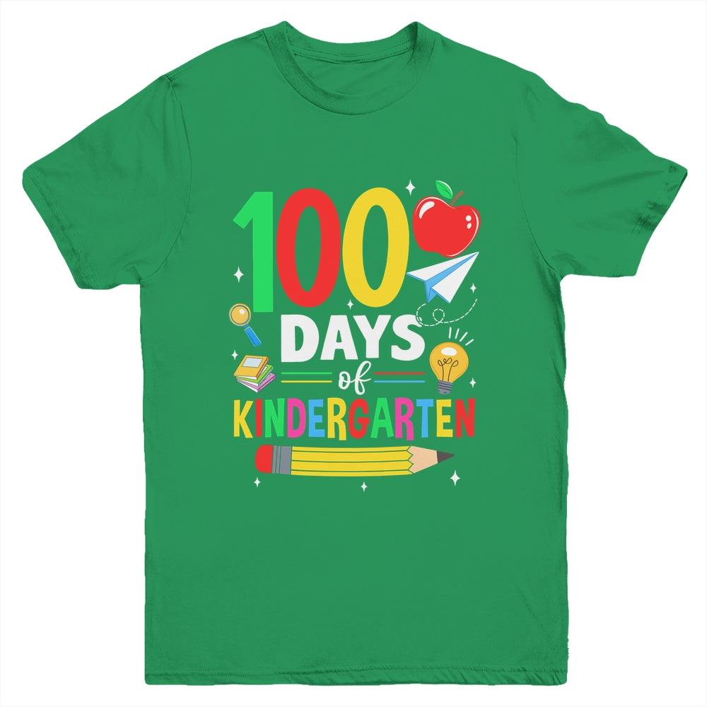 100 Days Of Kindergarten School 100th Days Of School Youth Shirt | siriusteestore