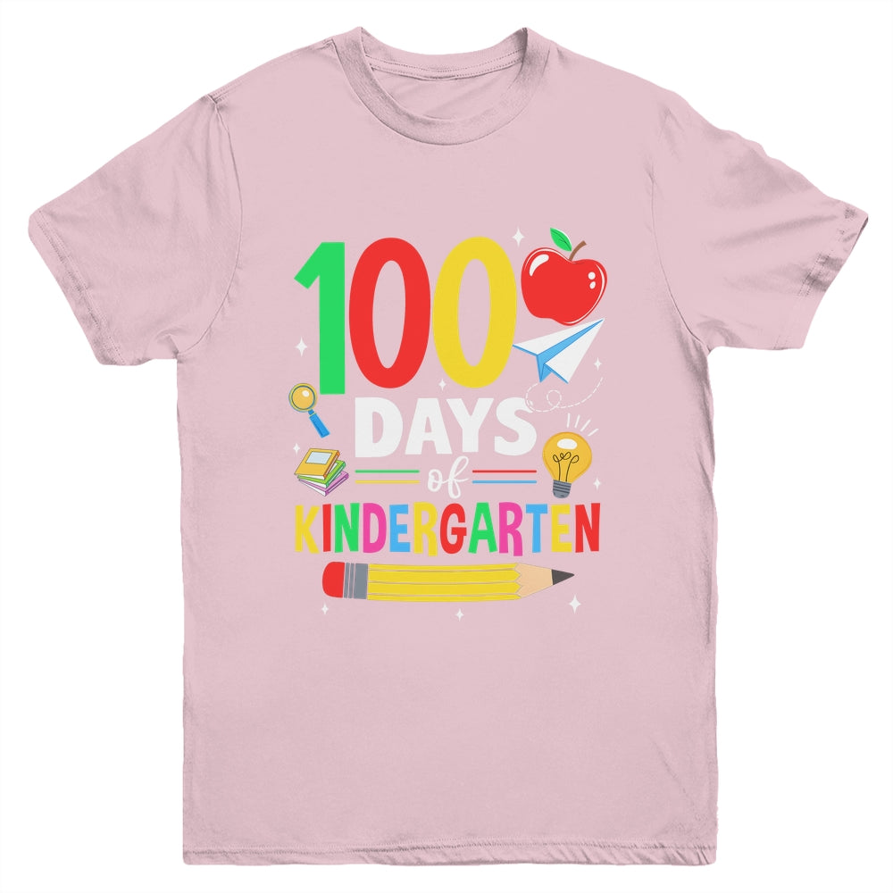 100 Days Of Kindergarten School 100th Days Of School Youth Shirt | siriusteestore