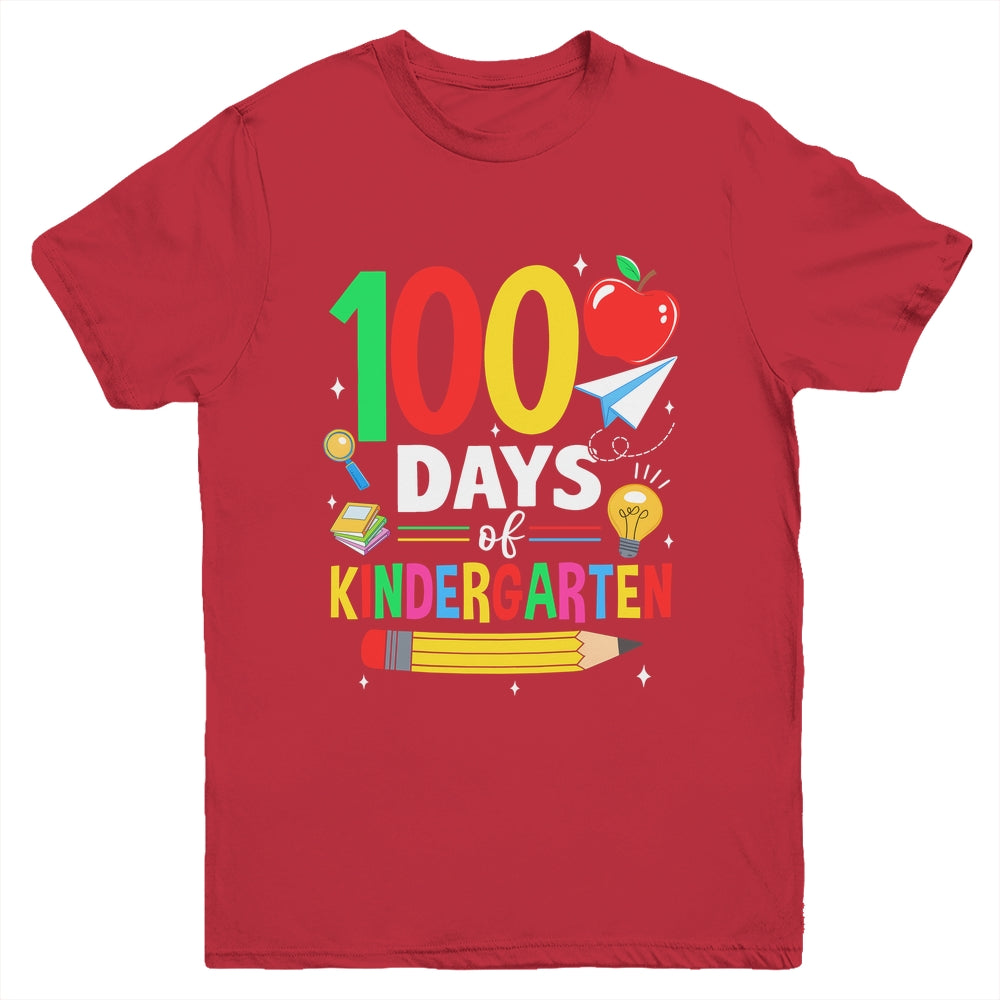 100 Days Of Kindergarten School 100th Days Of School Youth Shirt | siriusteestore