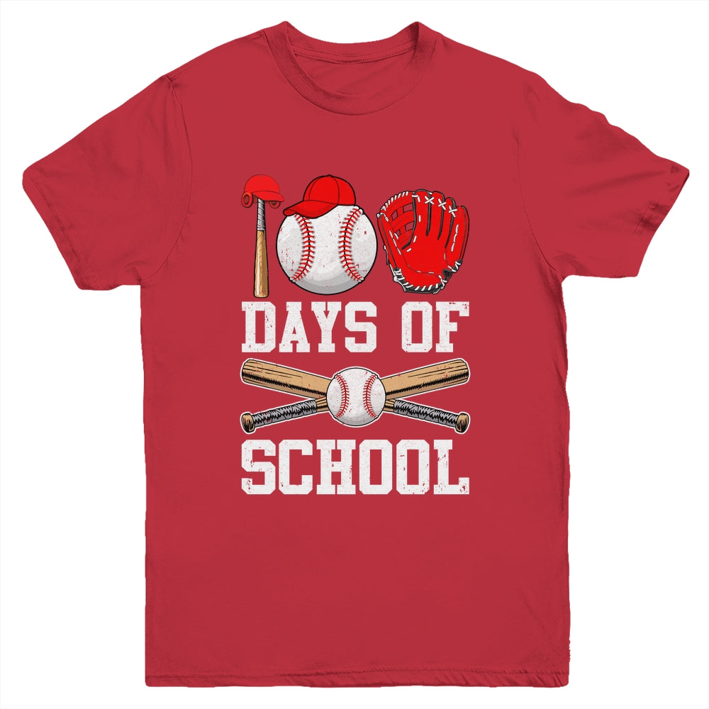100 Days Of School Baseball 100Th Day Students Boys Kids Youth Shirt | siriusteestore
