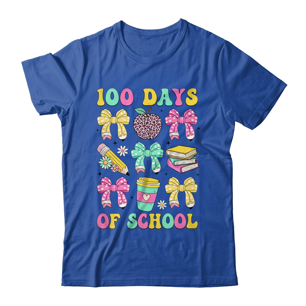 100 Days Of School Coquette Bow 100th Day Of School Teacher Shirt & Hoodie | siriusteestore