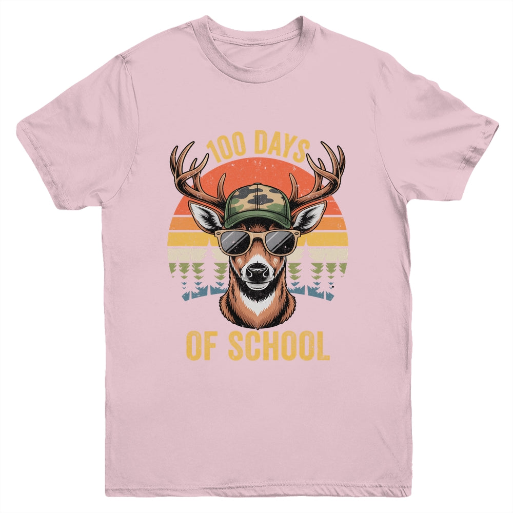 100 Days Of School Deer Hunting Boy Camo Boy Girl Teacher Youth Shirt | siriusteestore