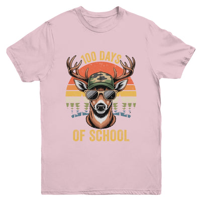 100 Days Of School Deer Hunting Boy Camo Boy Girl Teacher Youth Shirt | siriusteestore