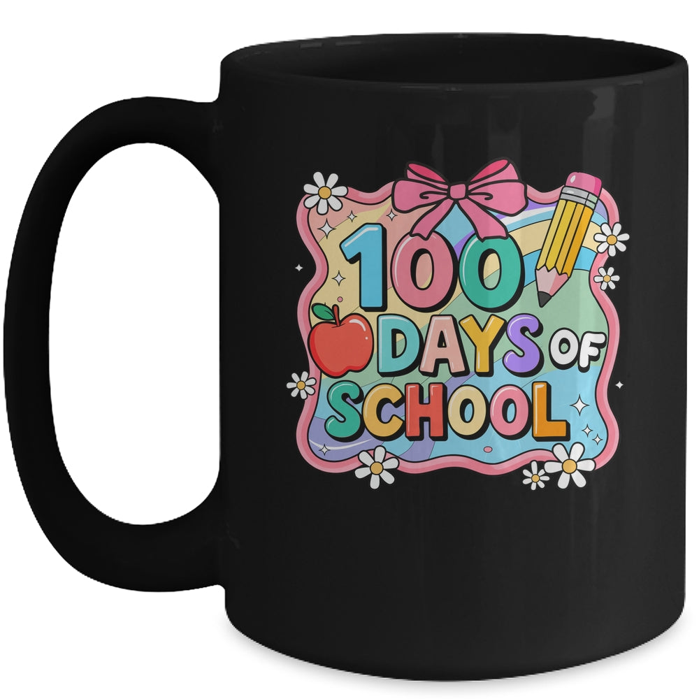 100 Days Of School Preppy 100th Day Of School Teacher Kids Mug | siriusteestore
