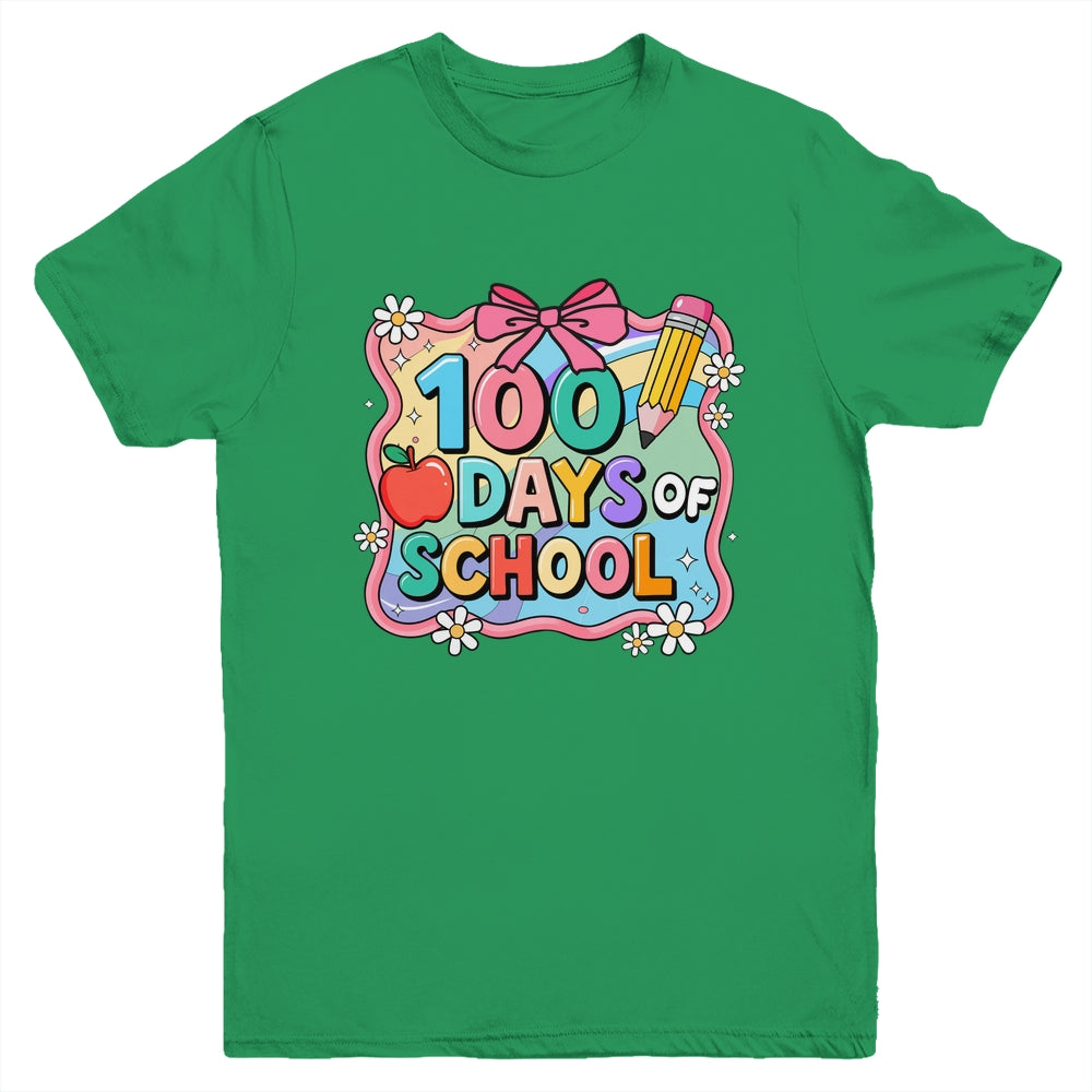100 Days Of School Preppy 100th Day Of School Teacher Kids Youth Shirt | siriusteestore