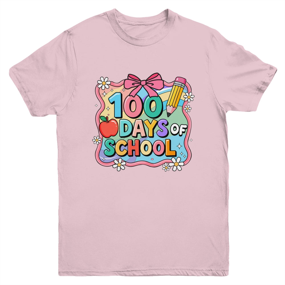 100 Days Of School Preppy 100th Day Of School Teacher Kids Youth Shirt | siriusteestore