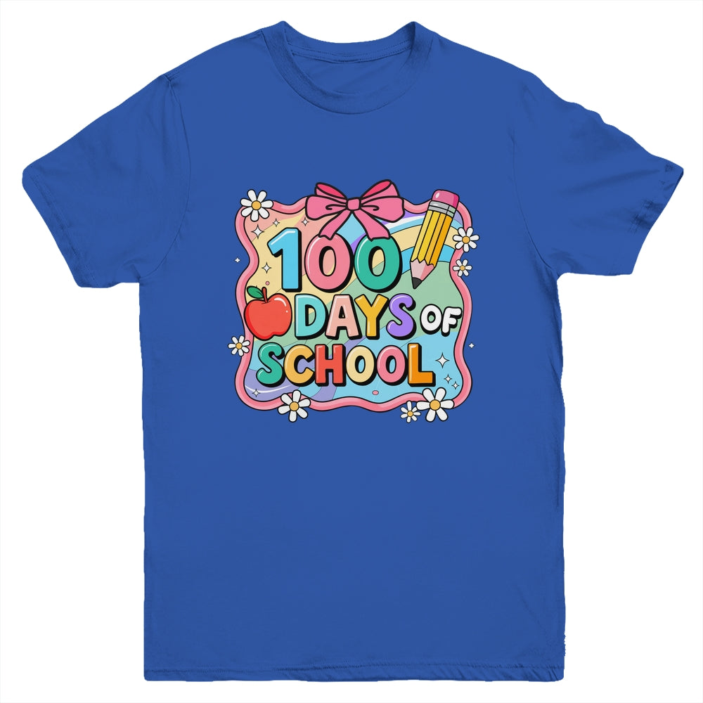 100 Days Of School Preppy 100th Day Of School Teacher Kids Youth Shirt | siriusteestore