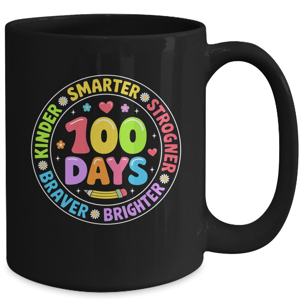 100 Days Of School Smarter Brighter 100th Day Kid Boys Girls Mug | siriusteestore