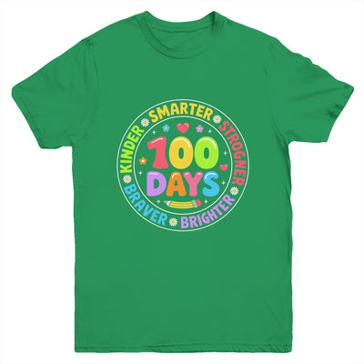 100 Days Of School Smarter Brighter 100th Day Kid Boys Girls Youth Shirt | siriusteestore