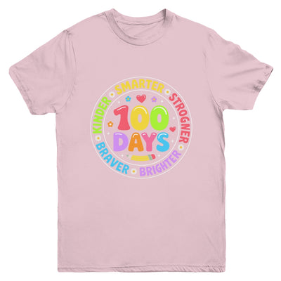 100 Days Of School Smarter Brighter 100th Day Kid Boys Girls Youth Shirt | siriusteestore