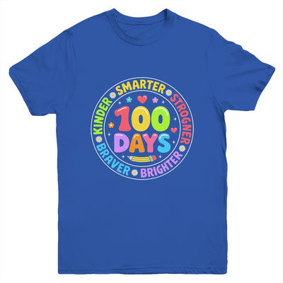 100 Days Of School Smarter Brighter 100th Day Kid Boys Girls Youth Shirt | siriusteestore