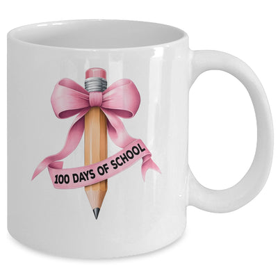 100 Days Of School Student Girls Coquette Bow 100th Days Mug | siriusteestore