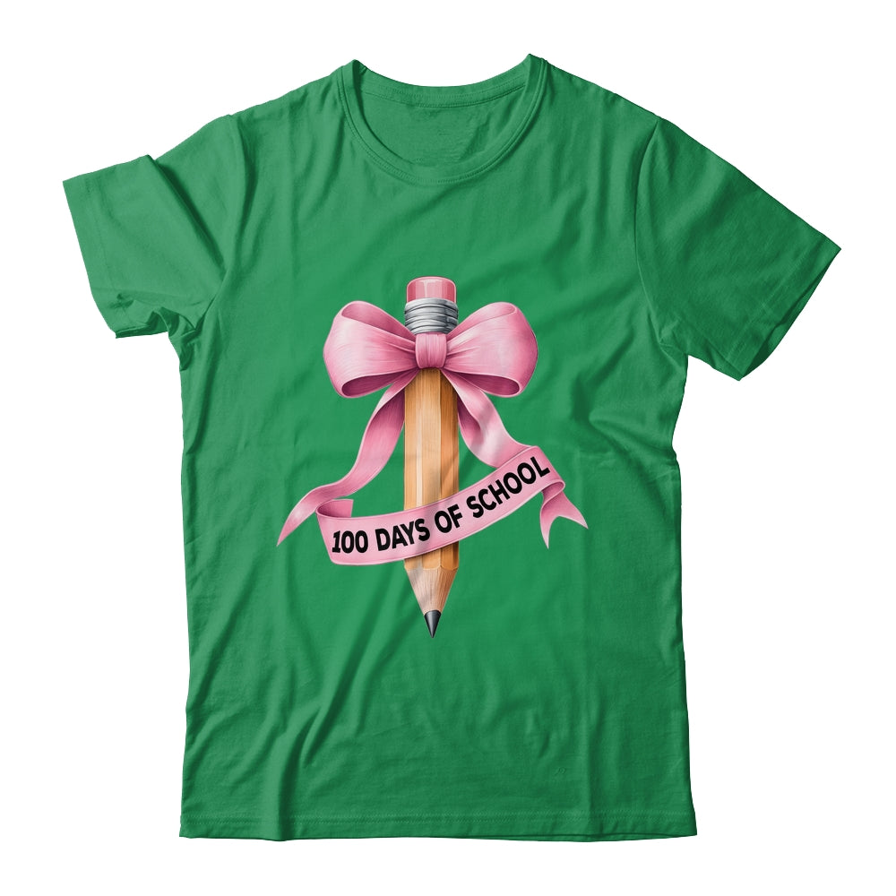 100 Days Of School Student Girls Coquette Bow 100th Days Shirt & Hoodie | siriusteestore