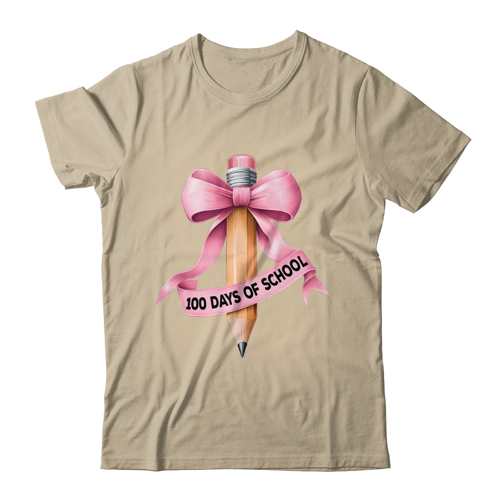 100 Days Of School Student Girls Coquette Bow 100th Days Shirt & Hoodie | siriusteestore