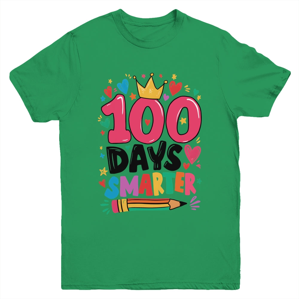 100 Days Smarter 100th Day Of School Kids Girls Teacher Youth Shirt | siriusteestore