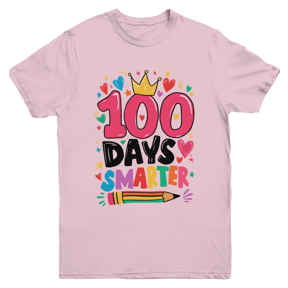 100 Days Smarter 100th Day Of School Kids Girls Teacher Youth Shirt | siriusteestore
